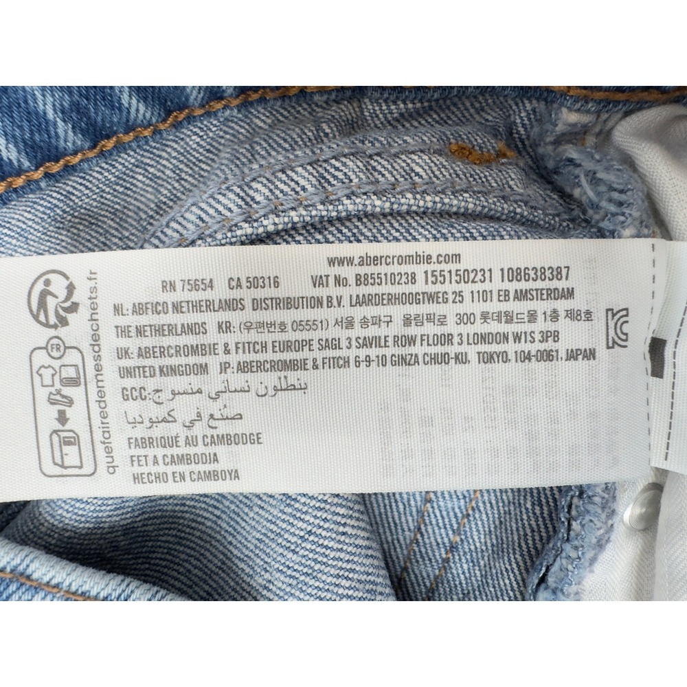 Abercrombie & Fitch The 90s Straight Ultra High Rise Jeans Medium Wash 24 00R - Picture 9 of 16